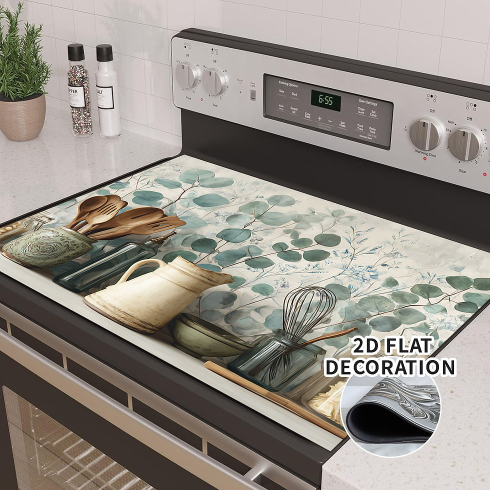 Thumbnail: 2D Flat Decorative - Featuring Patterns of Leaves, Utensils, And Jars, This Elec