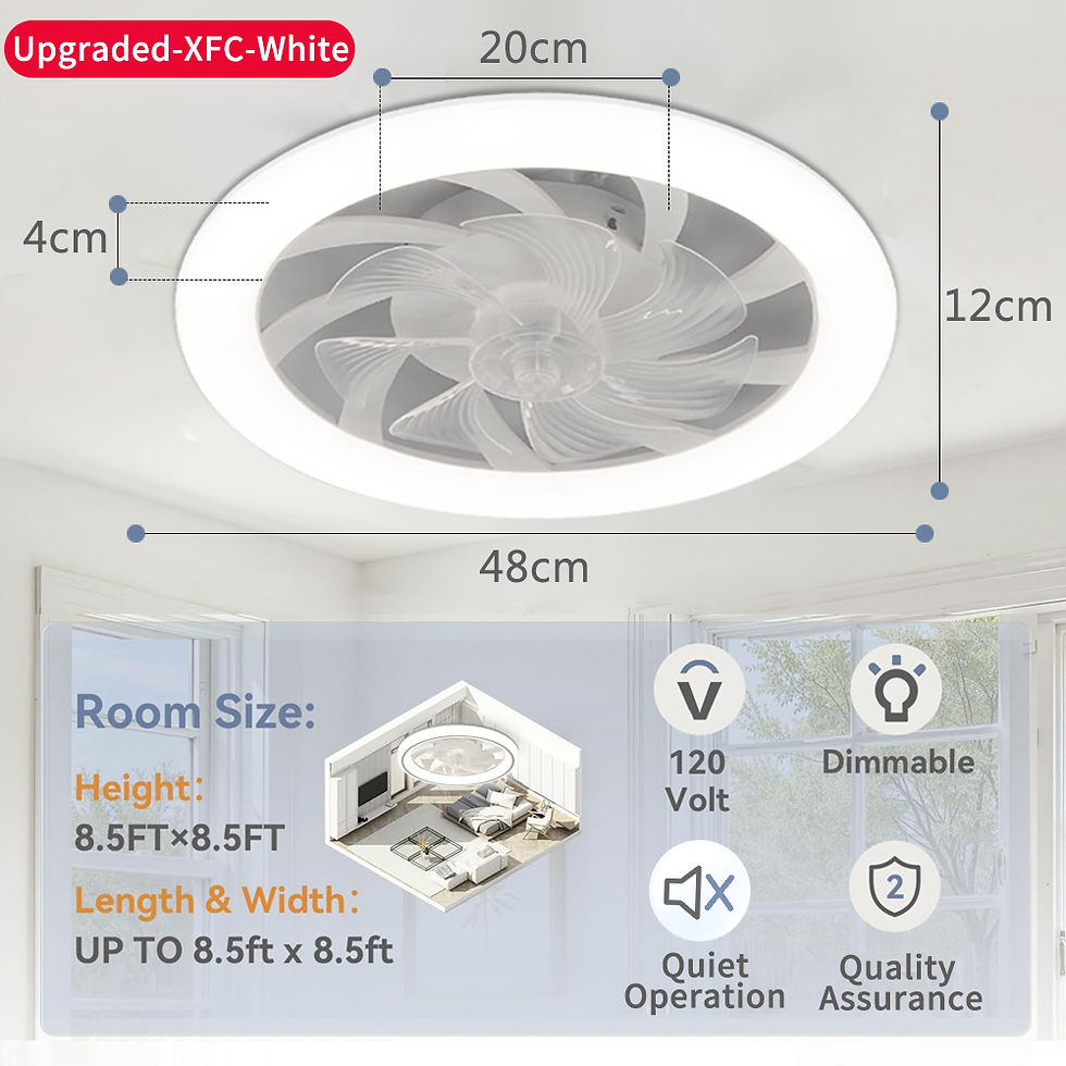 Thumbnail: Intelligent Ceiling Fan Light, Silent, Timed, with Remote Control, Unlimited Dim