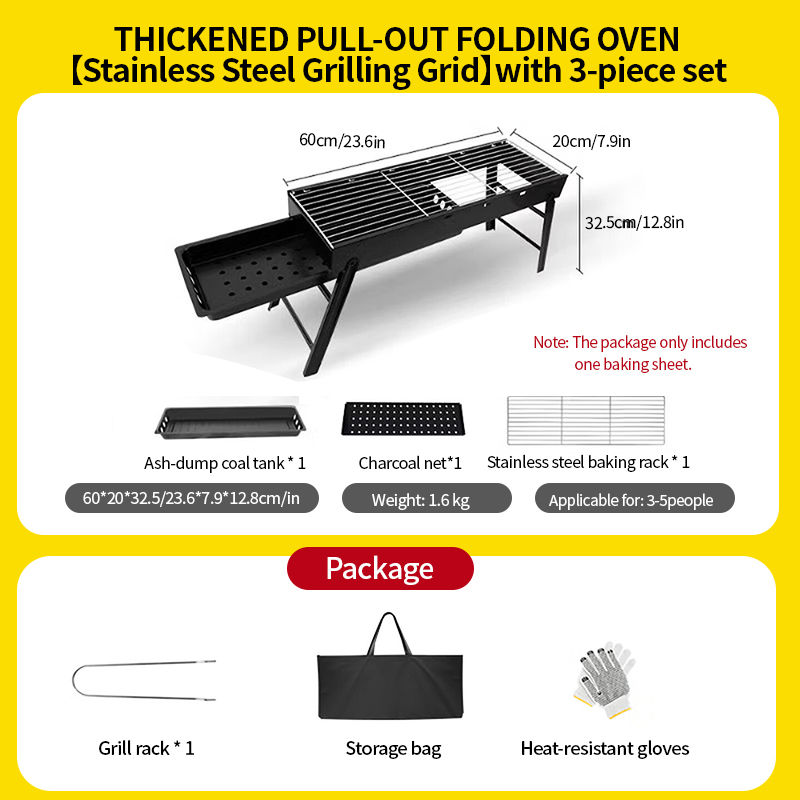 Thumbnail: BEIYUE  Grill Outdoor Portable Bbq Grill Charcoal Grill For Home Use Pull-Out Fo