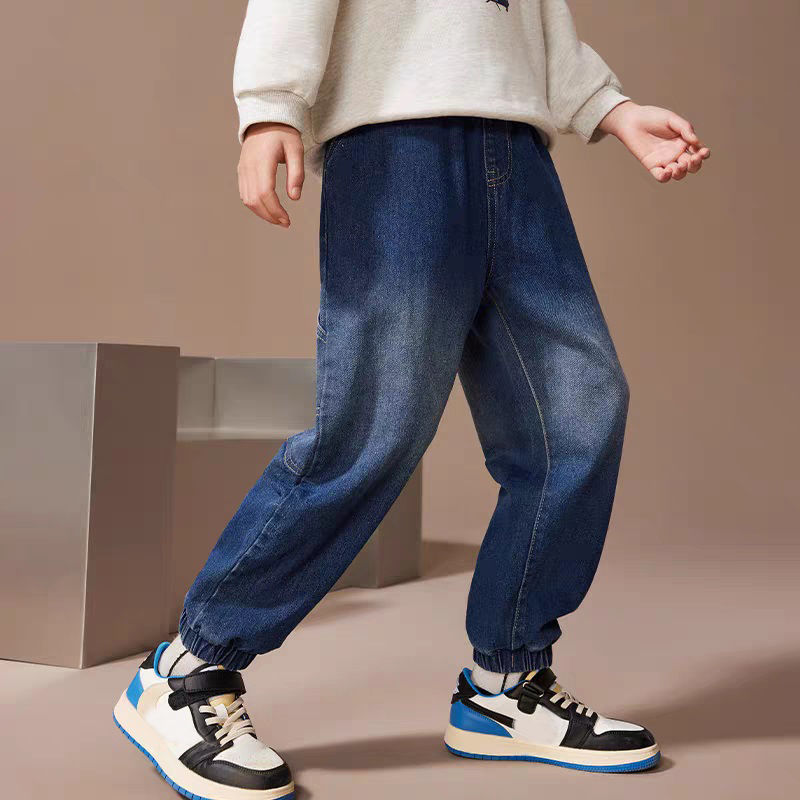 Thumbnail: IENENS Boy Girls Trousers Skinny Jeans Elastic Waist Pants 4-13 Years Kids Boys 