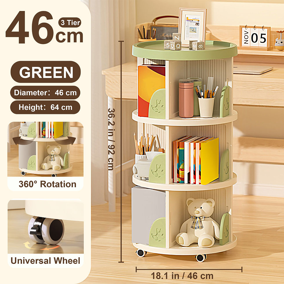Thumbnail: Rotating Bookshelf Tower, Spinning Bookshelf With 360° Rotation, 2/3Tier Rotati
