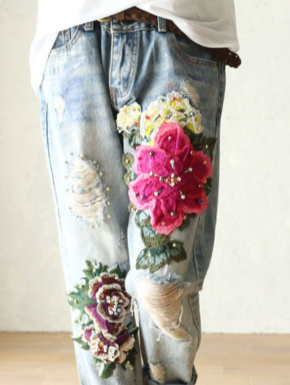 Thumbnail: 2026 Fashion Jeans For Women Summer Casual Floral Embroidery Denim Trousers Ladi