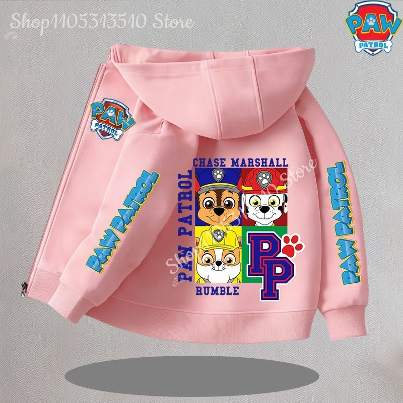 Thumbnail: Paw Patrol Kids Thin Hooded Coats Anime Chase Zipper Sweatshirts Outwear Fashion