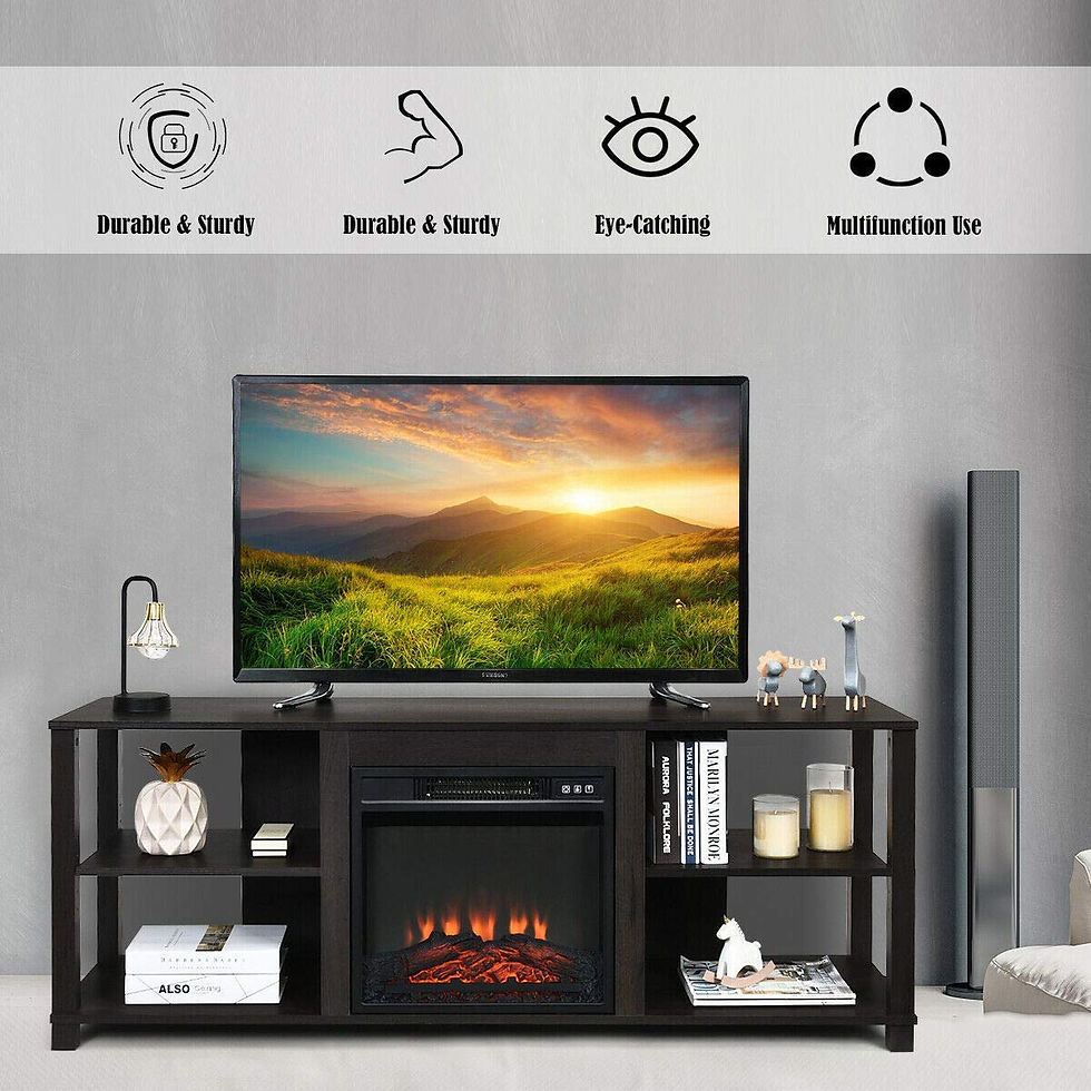Thumbnail: 3-Tier TV Stand Storage Wood Entertainment Center 65 Inch Console 18" 1400W Elec