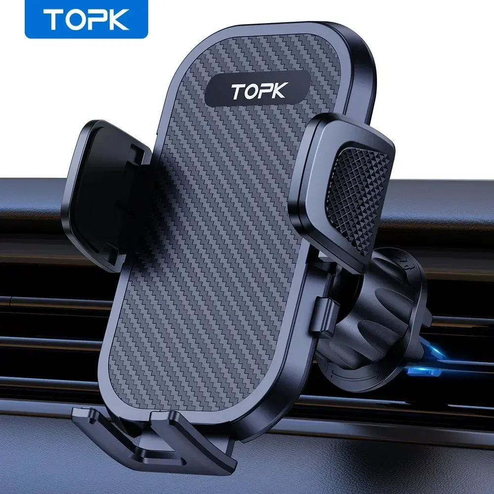 TOPK Car Phone Holder Mount Upgraded Stainless Steel Hook Cell Phone Holder for