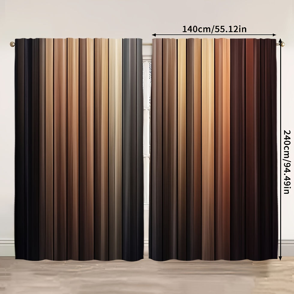 Thumbnail: 2D Flat, 2D Flat Printing Luxury Wood & Durable Polyester Curtains - Artistic Gr