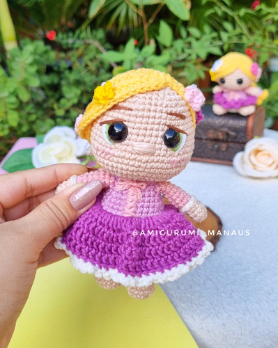 Boneca Amigurumis Princesas Disney Rapunzel Patron Princesas