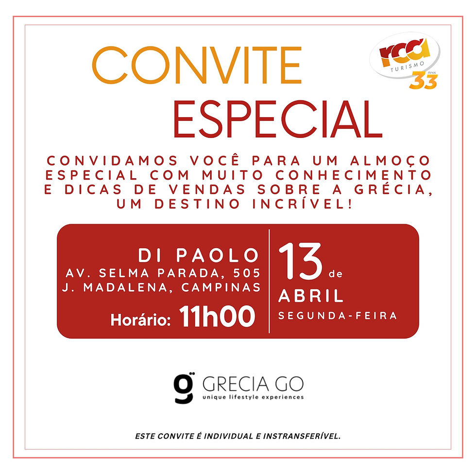 🍽️ Convite Especial: Almoço + Treinamento Grécia com a RCA