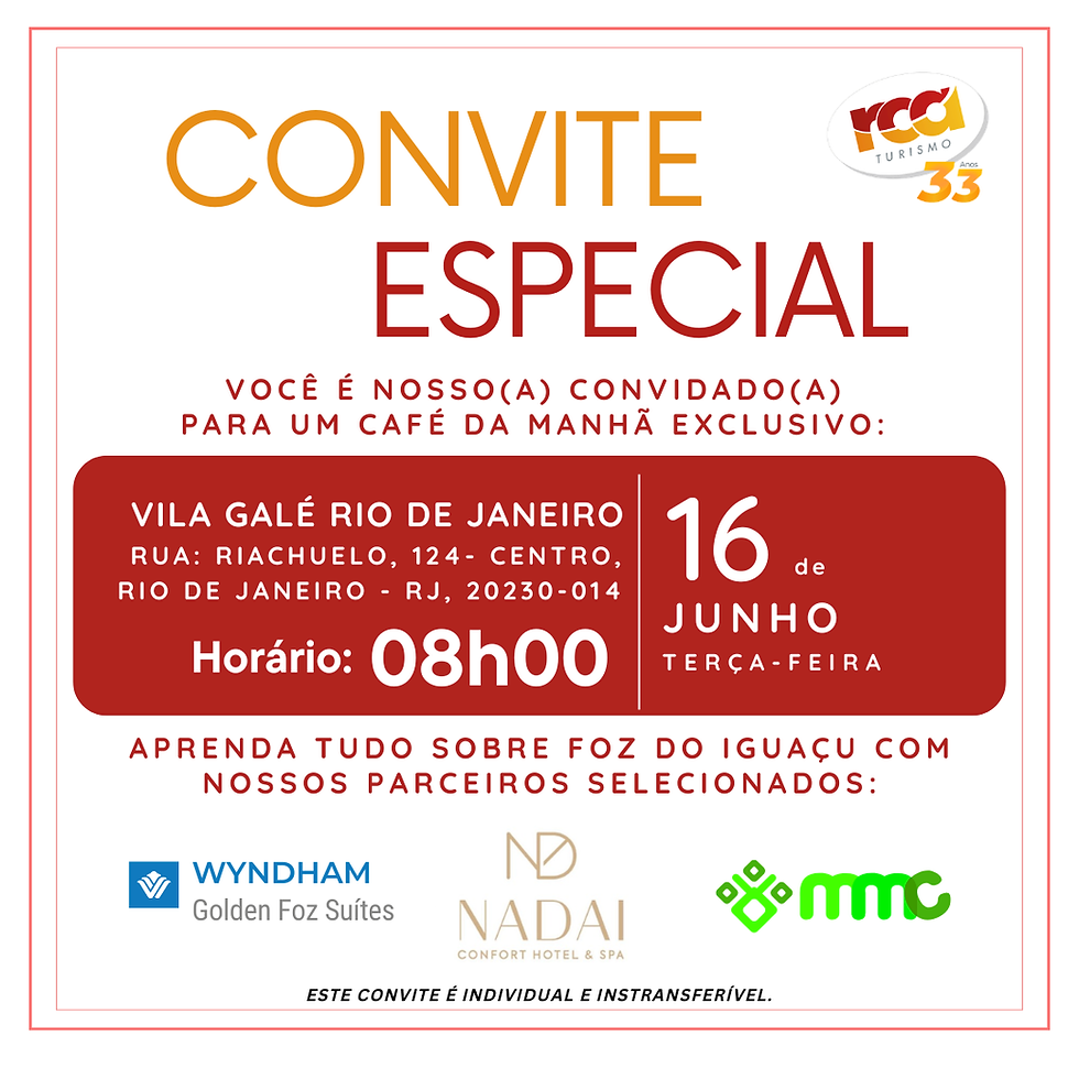 ☕🌴 Convite Especial RCA – Café da Manhã Foz do Iguaçu