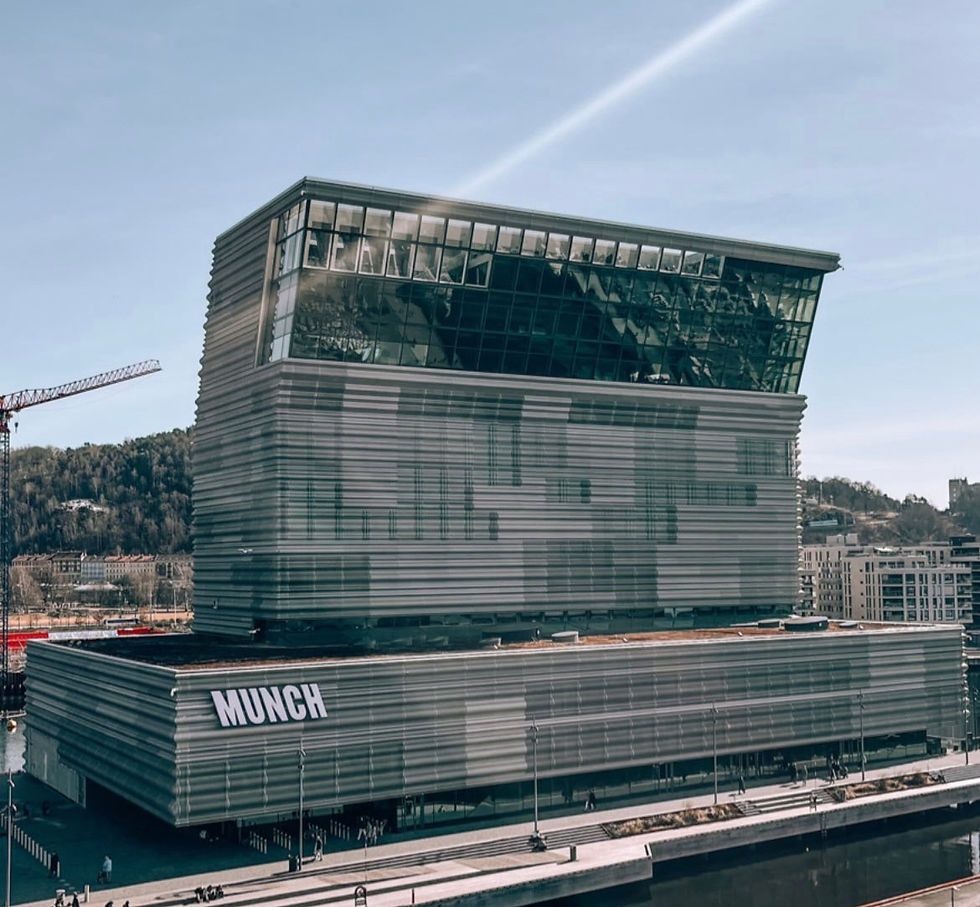 The Munch Museum building seen from the Oslo Opera House