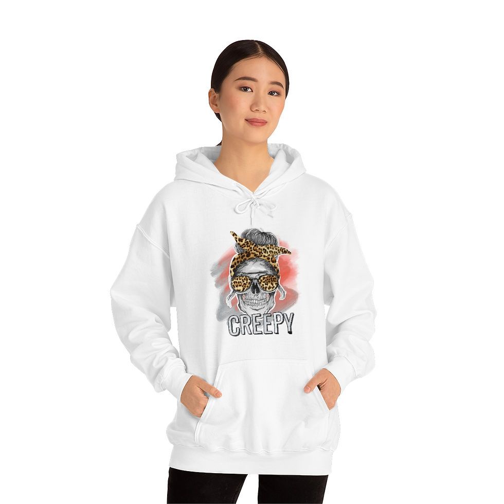 Thumbnail: "CREEPY" Halloween Design: Unisex Heavy Blend™ Hooded Sweatshirt