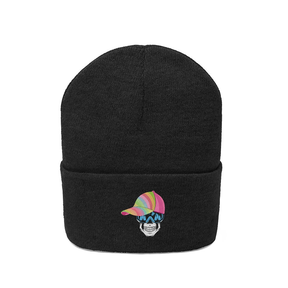Thumbnail: Ski Skull With Multi-Colored Hat: Knit Beanie