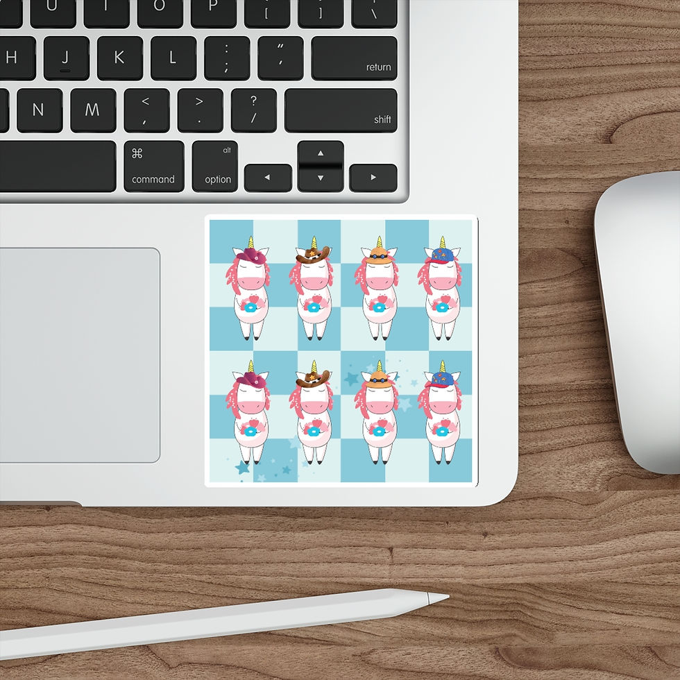 Thumbnail: Unicorns In Hats: Die-Cut Stickers