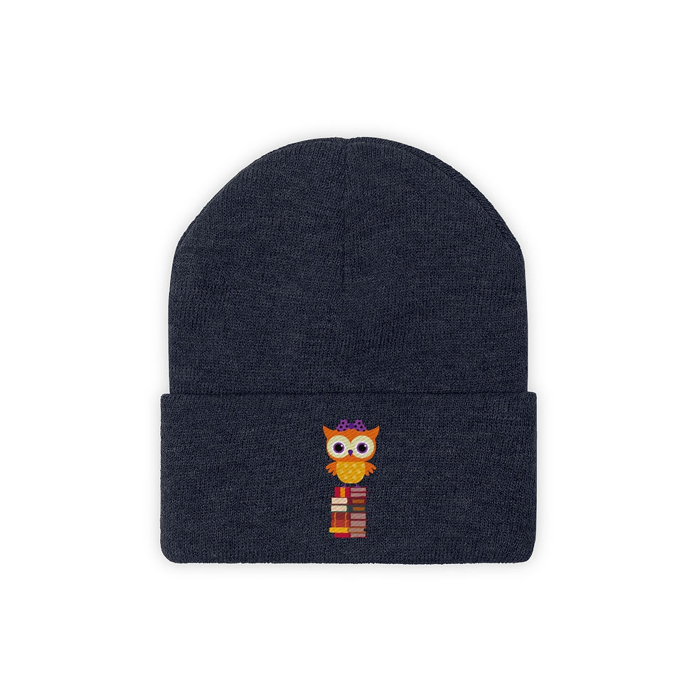 Thumbnail: Owl design #2: Knit Beanie