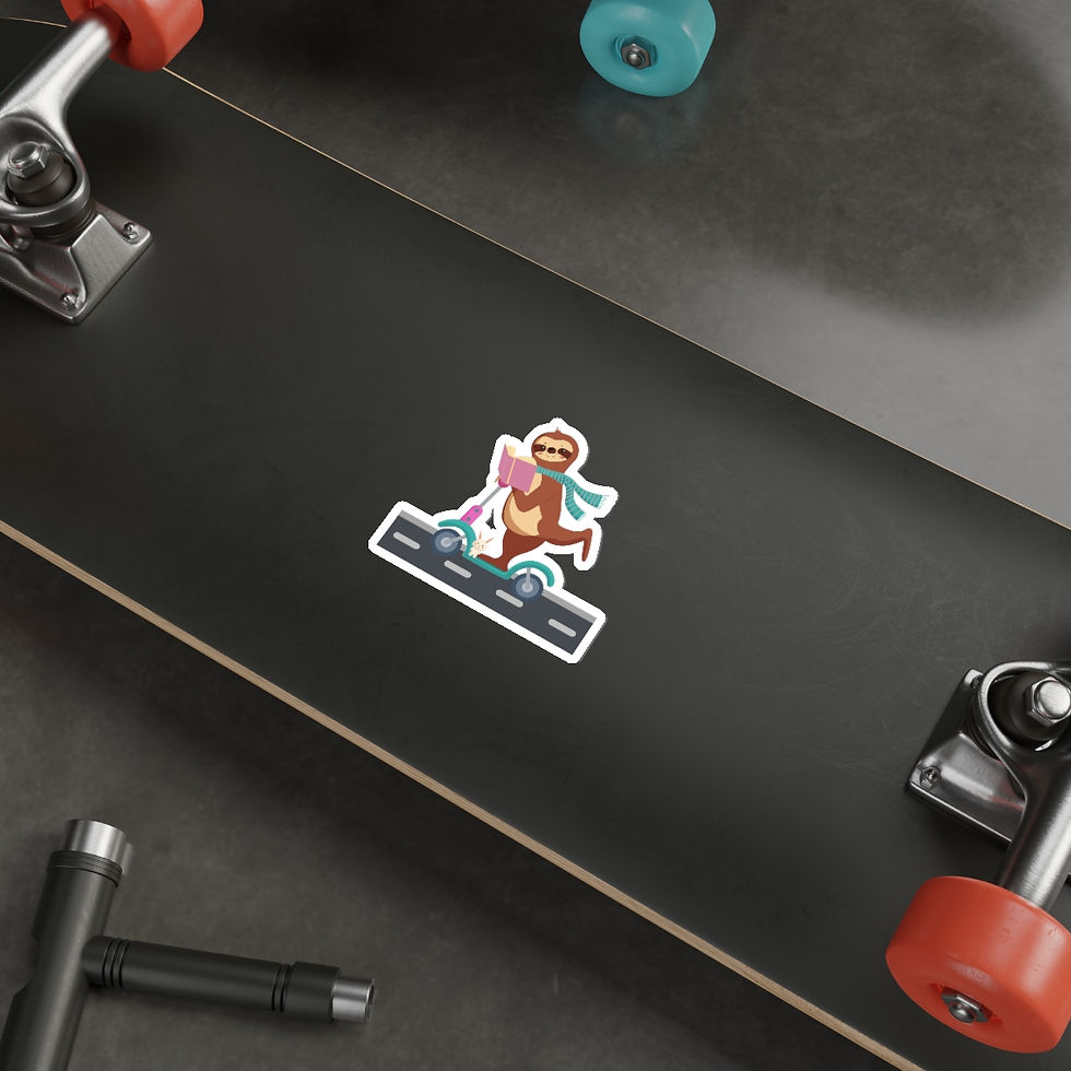 Thumbnail: Sloth Scooter: Die-Cut Stickers