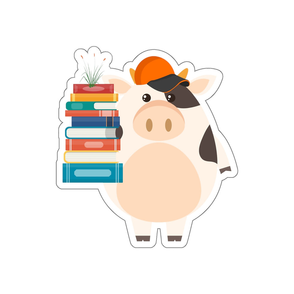 Thumbnail: Cow Book Lover: Die-Cut Stickers