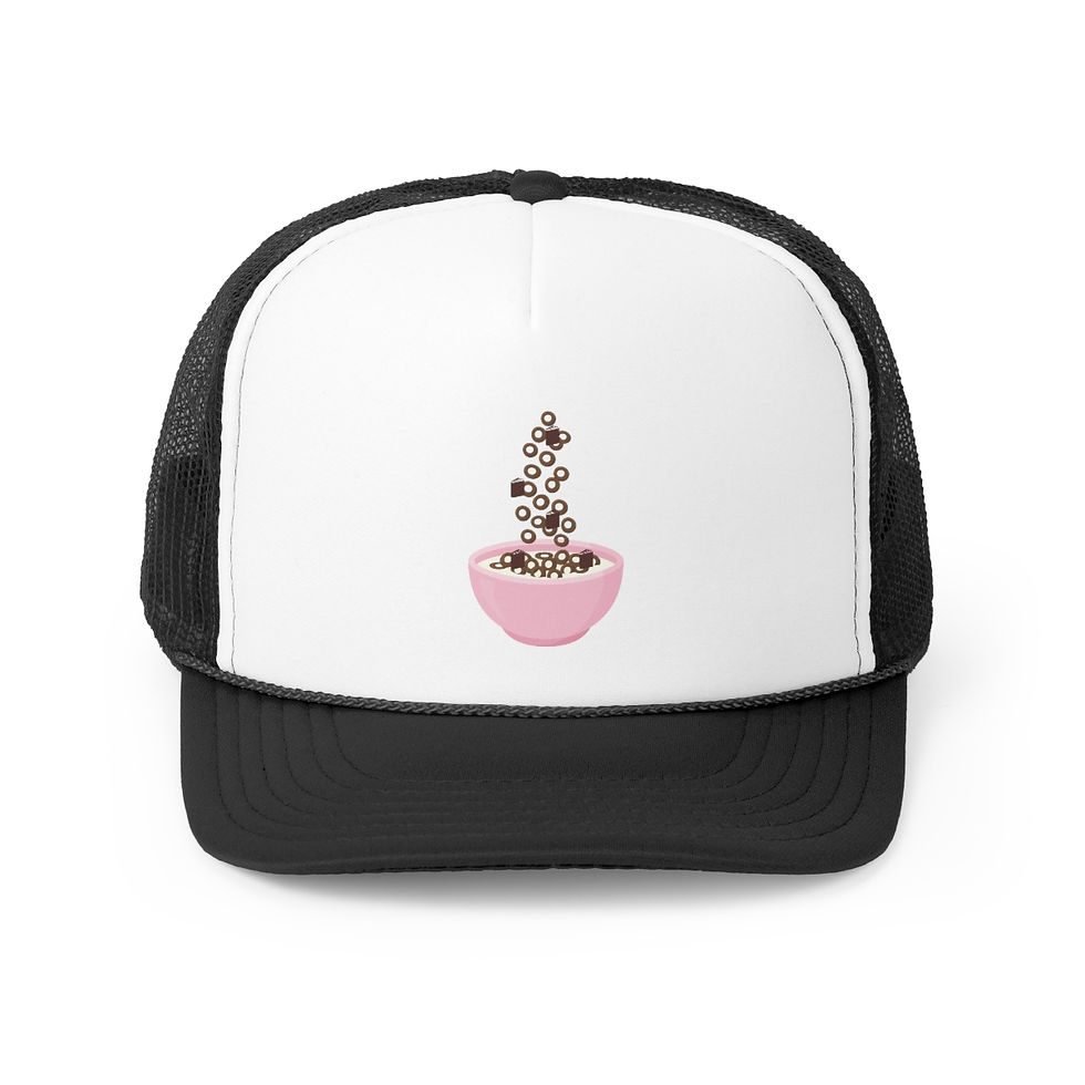 Thumbnail: Pink Bowl with Book Cereal Trucker Caps