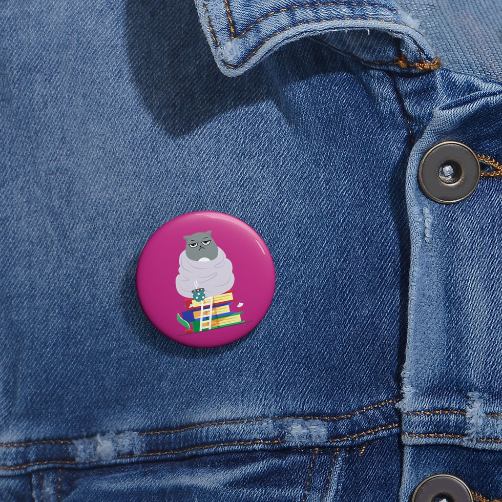 Thumbnail: Gray the cozy, sick cat: Custom Pin Buttons