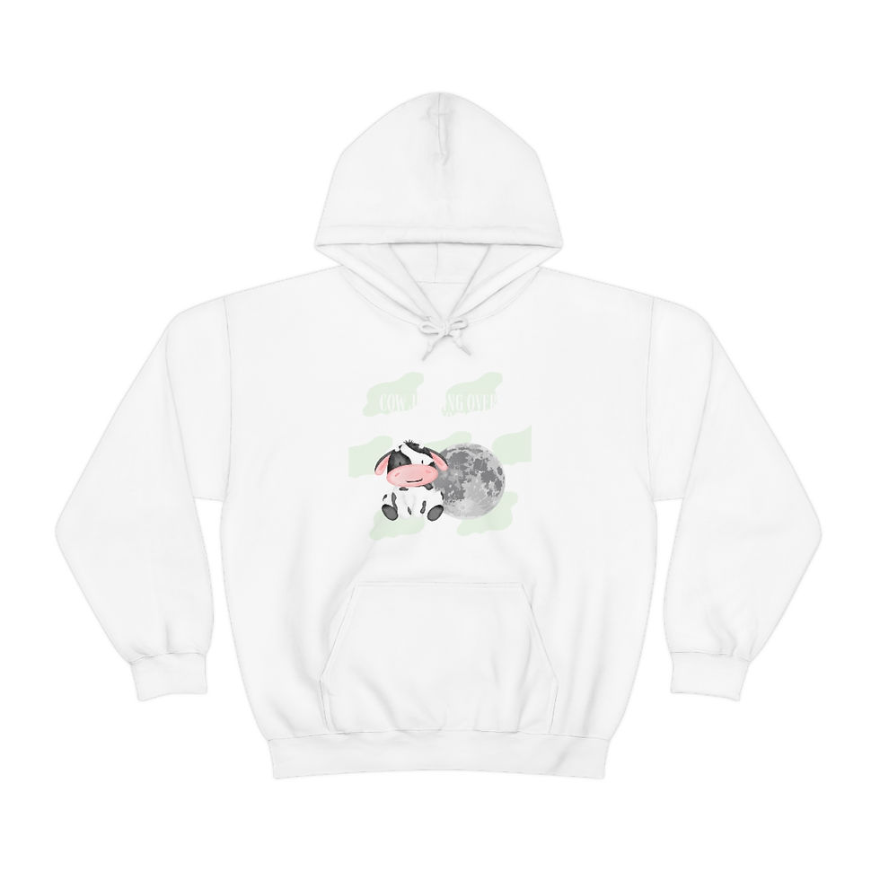 Thumbnail: Cow Jumping Over The Moon Green Camo: Unisex Heavy Blend™ Hooded Sweatshirt