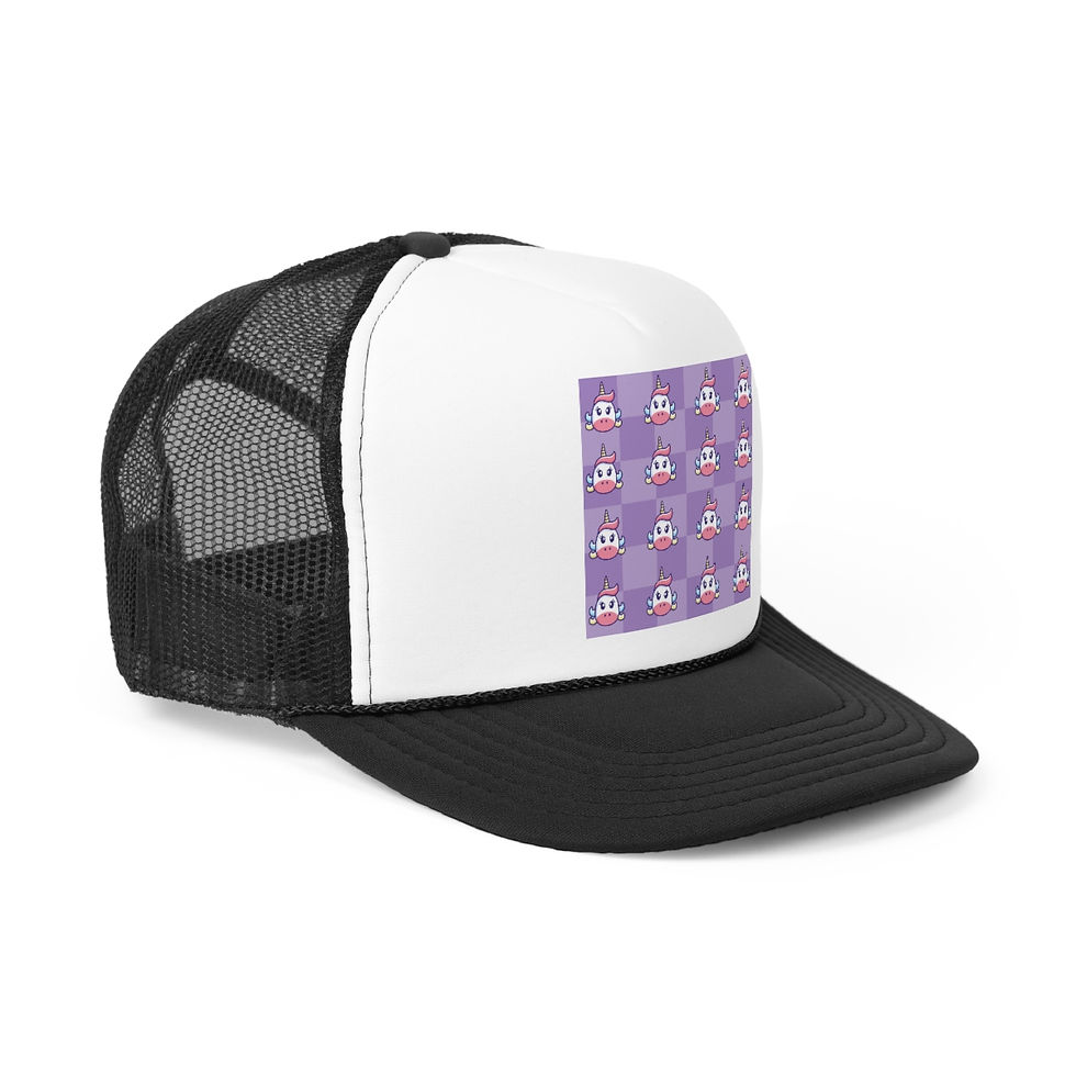 Thumbnail: Purple Unicorn Background;  Trucker Caps