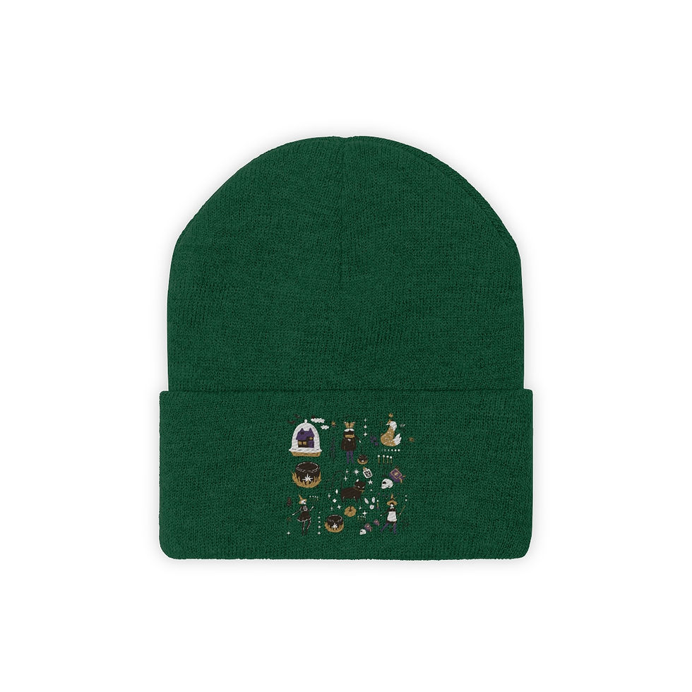 Thumbnail: Halloween Pattern Retro Design: Knit Beanie