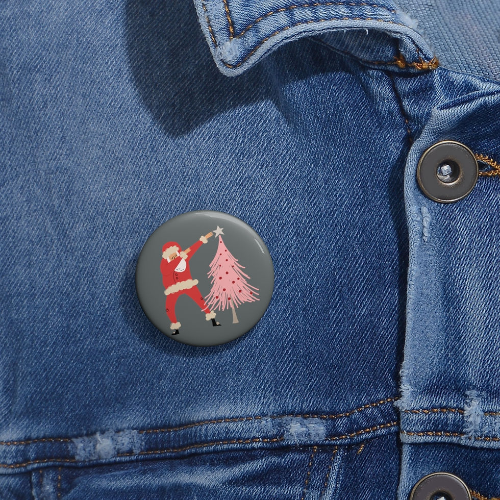 Thumbnail: Santa Dabbing the Star On A Pink Tree: Pin Buttons