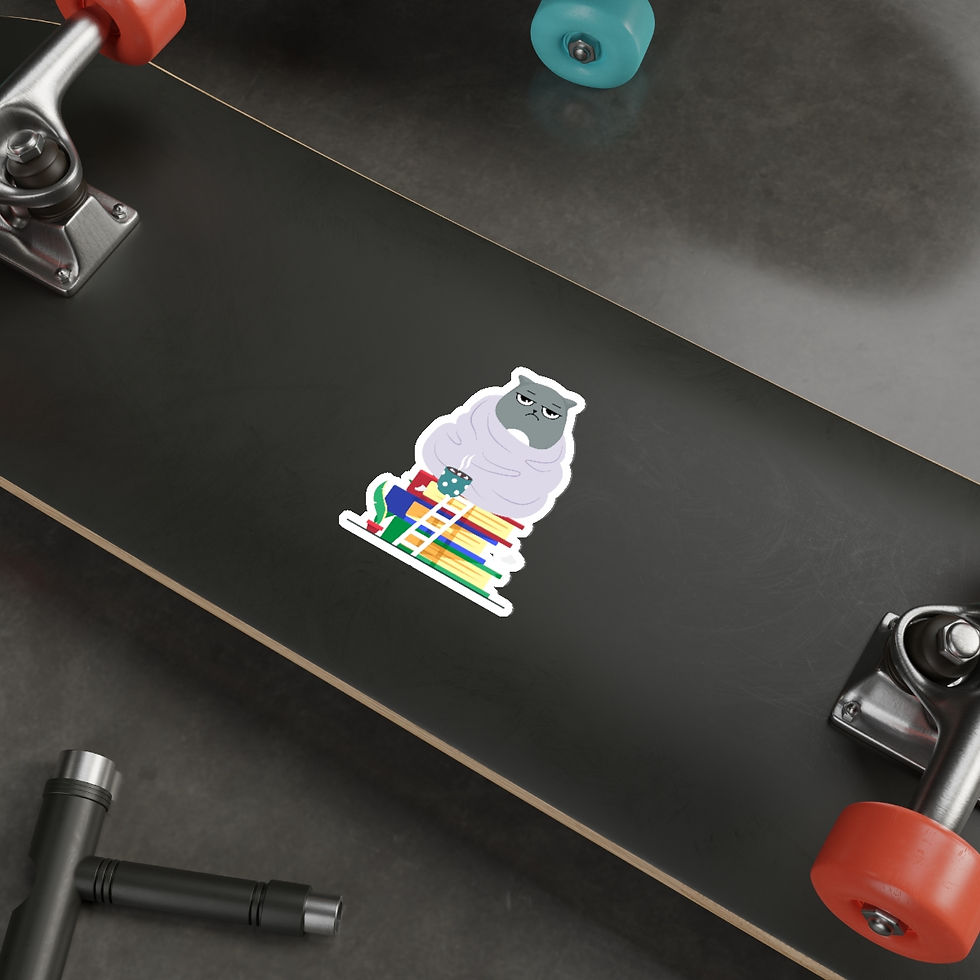 Thumbnail: Gray the cozy, sick cat: Die-Cut Stickers