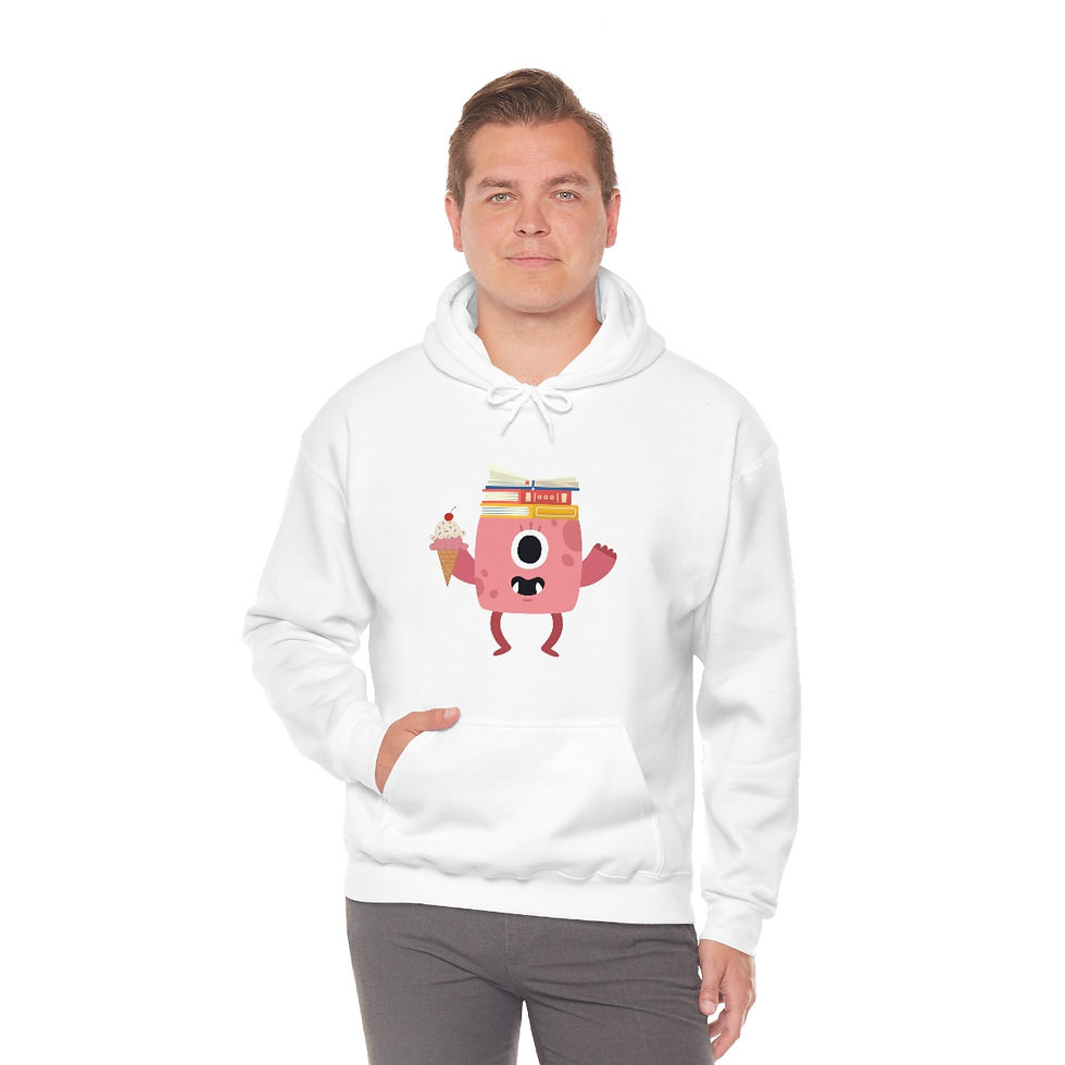 Thumbnail: Pink Book Monster: Unisex Heavy Blend™ Hooded Sweatshirt