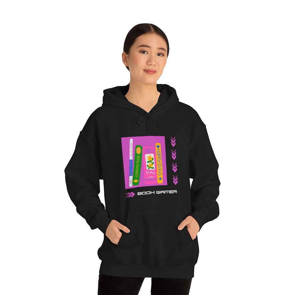 Thumbnail: Book Gamer Philosophy Pink: Unisex Heavy Blend™ Hooded Sweatshirt