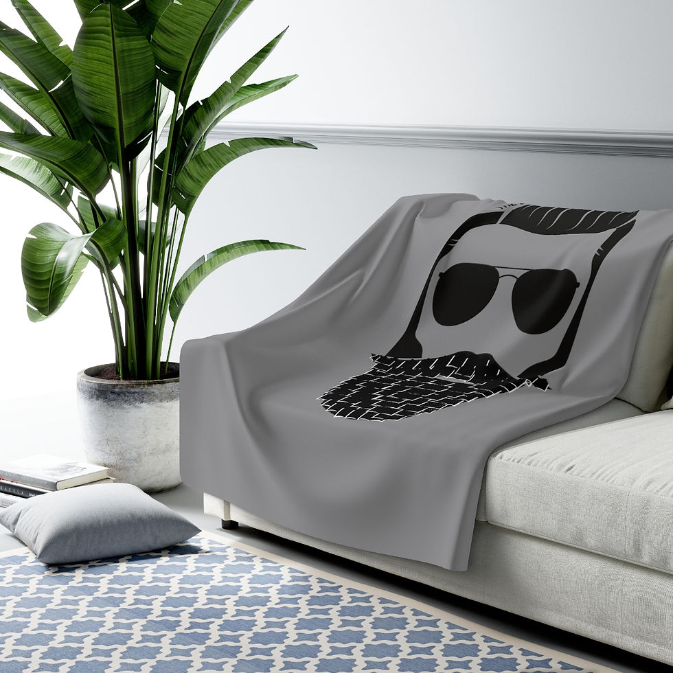 Thumbnail: Silver Fox Book Beard: High Quality Cozy Fleece Blanket
