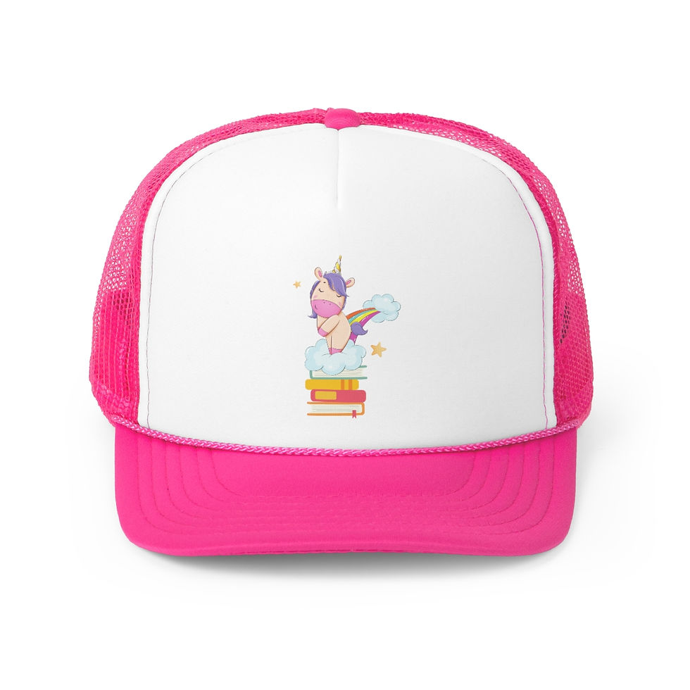 Thumbnail: Unitoot on a bookstack! Trucker Caps