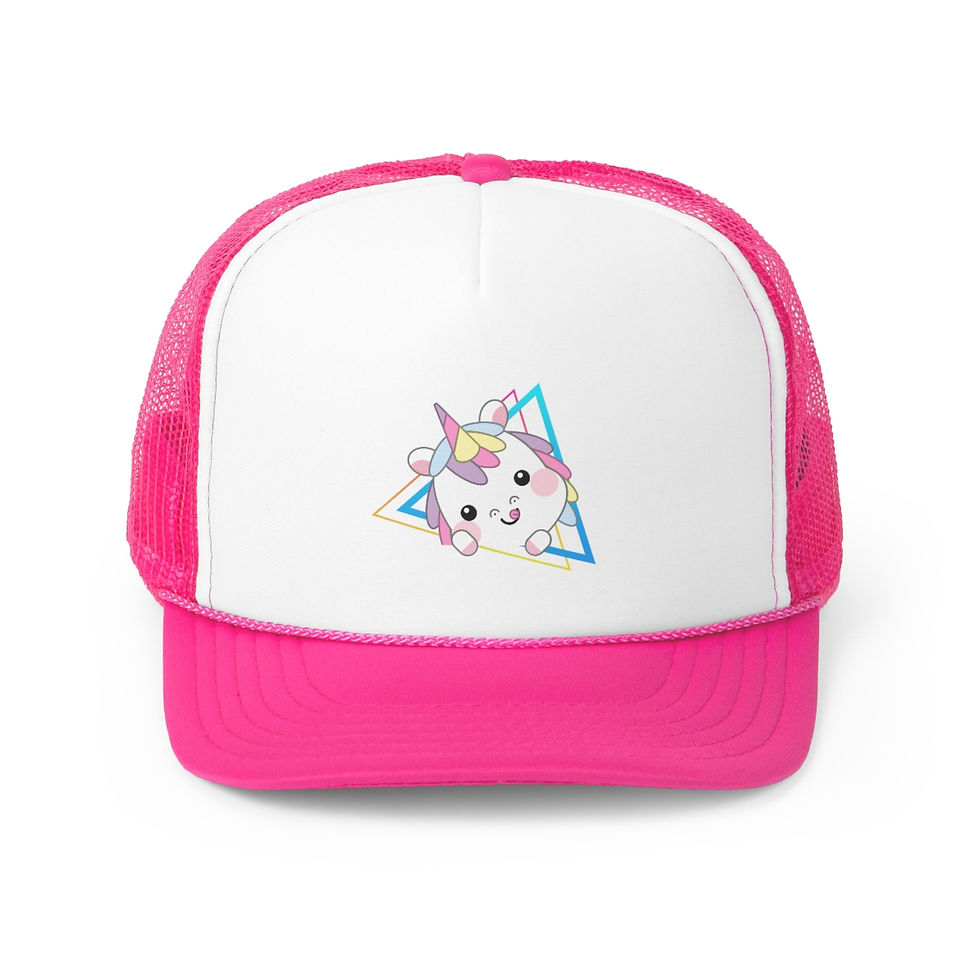 Thumbnail: Cute Unicorn In Triangle: Trucker Caps