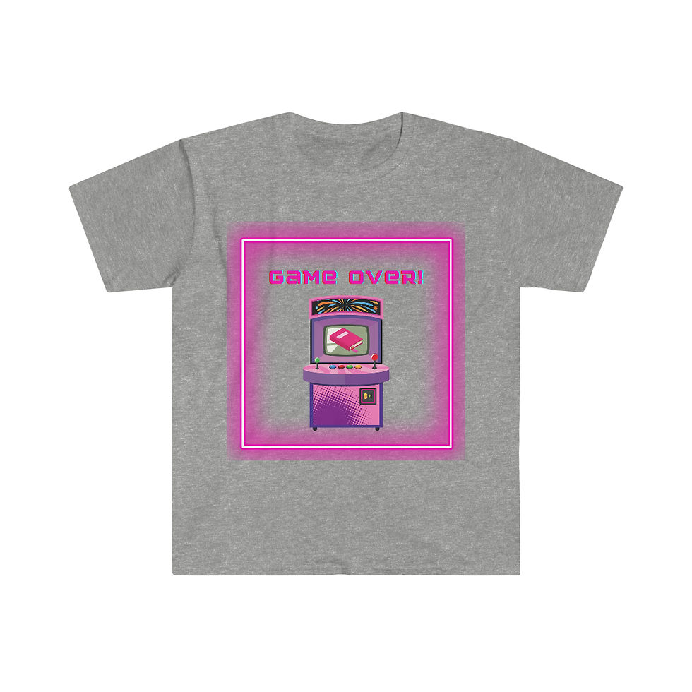 Thumbnail: Game Over Pink Gaming Machine: Unisex Softstyle T-Shirt