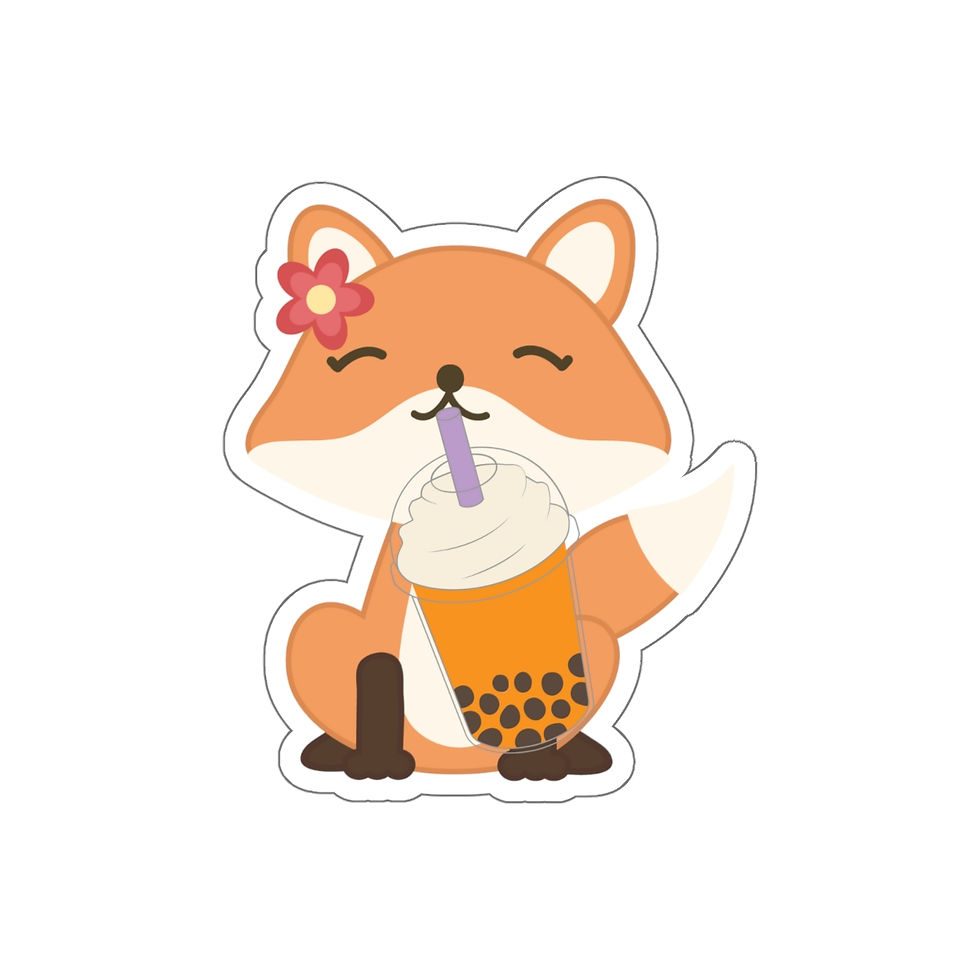 Thumbnail: Fox Boba Die-Cut Stickers
