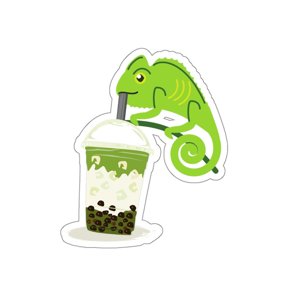 Thumbnail: Lizard Boba Boba Die-Cut Stickers