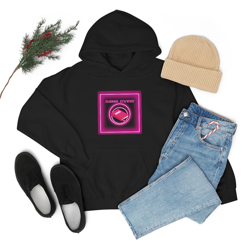 Thumbnail: Pink Square Game Over: Unisex Heavy Blend™ Hooded Sweatshirt
