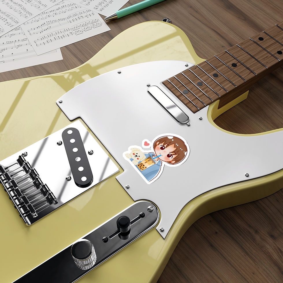 Thumbnail: Boy with Dog And Boba: Die-Cut Stickers