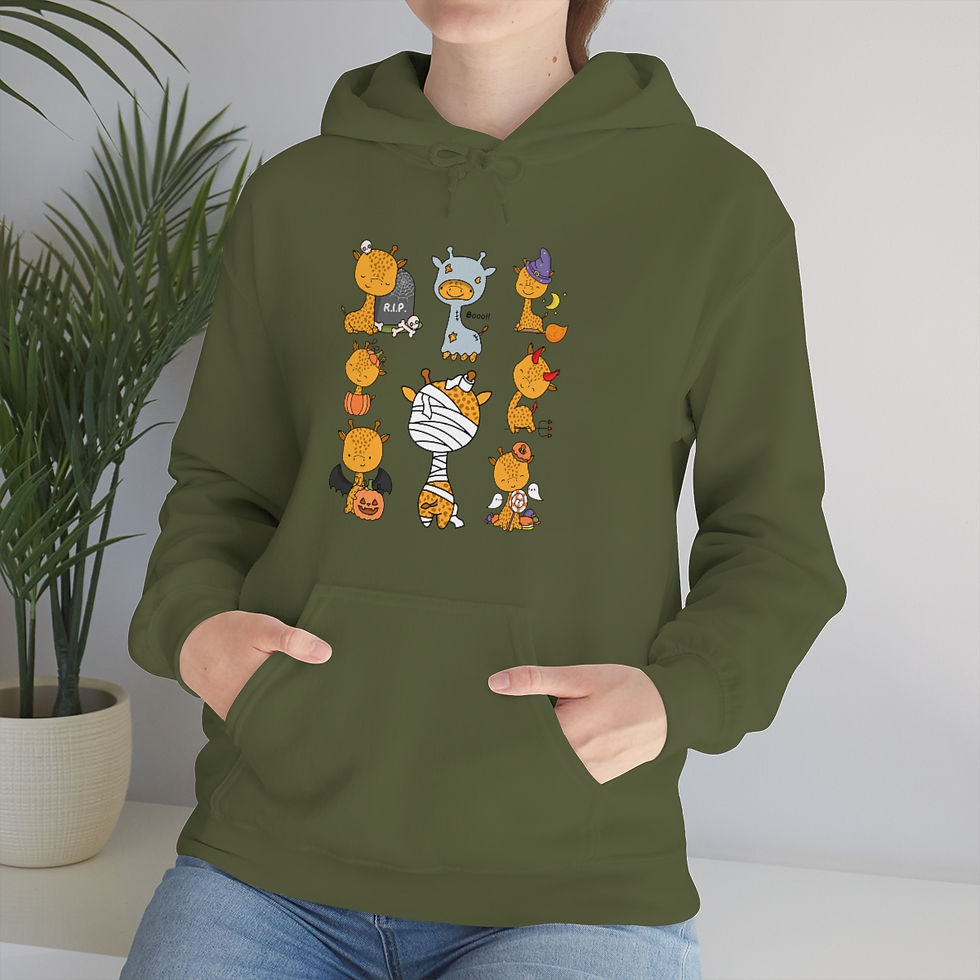 Thumbnail: Giraffe Halloween Party Pattern: Unisex Heavy Blend™ Hooded Sweatshirt