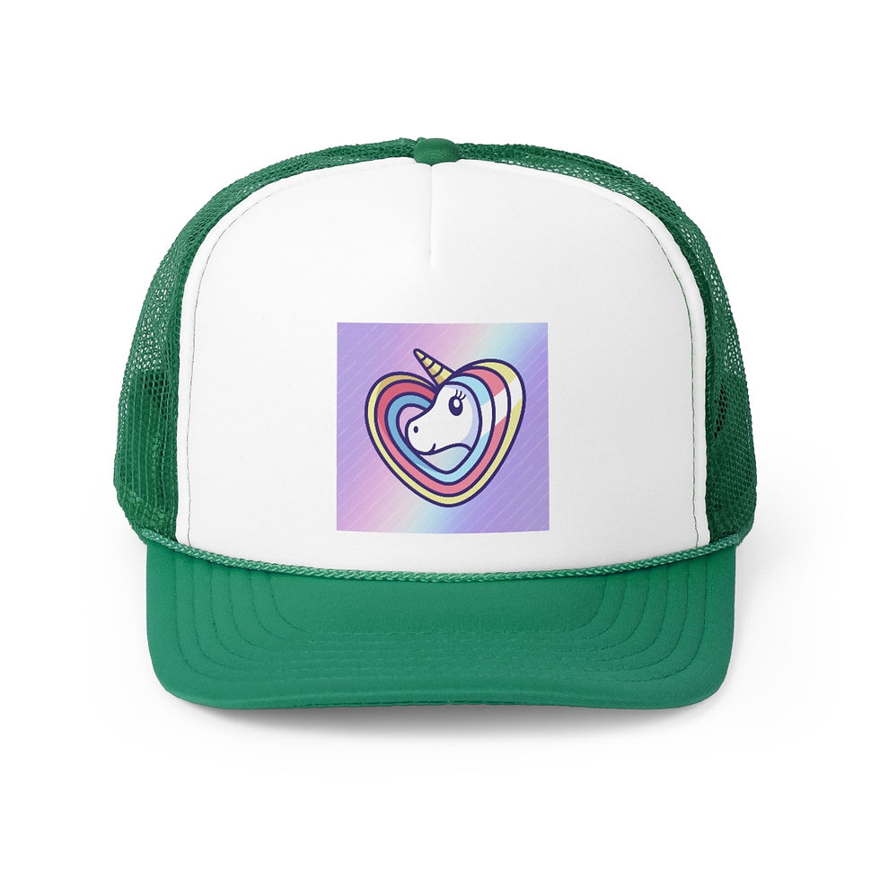 Thumbnail: Heart Unicorn Design: Trucker Caps