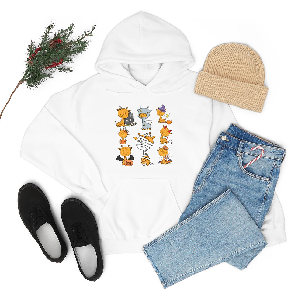 Thumbnail: Giraffe Halloween Party Pattern: Unisex Heavy Blend™ Hooded Sweatshirt