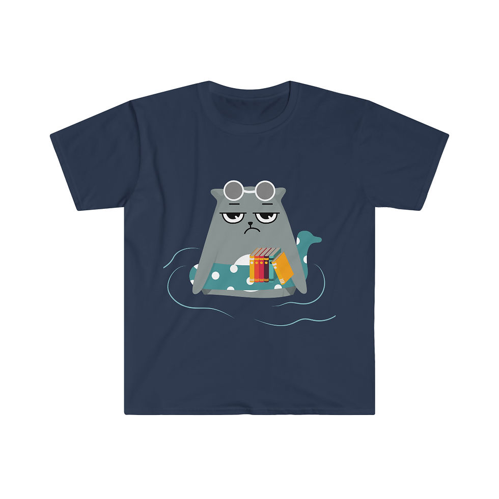 Thumbnail: Gray the swimming cat, Unisex Softstyle T-Shirt