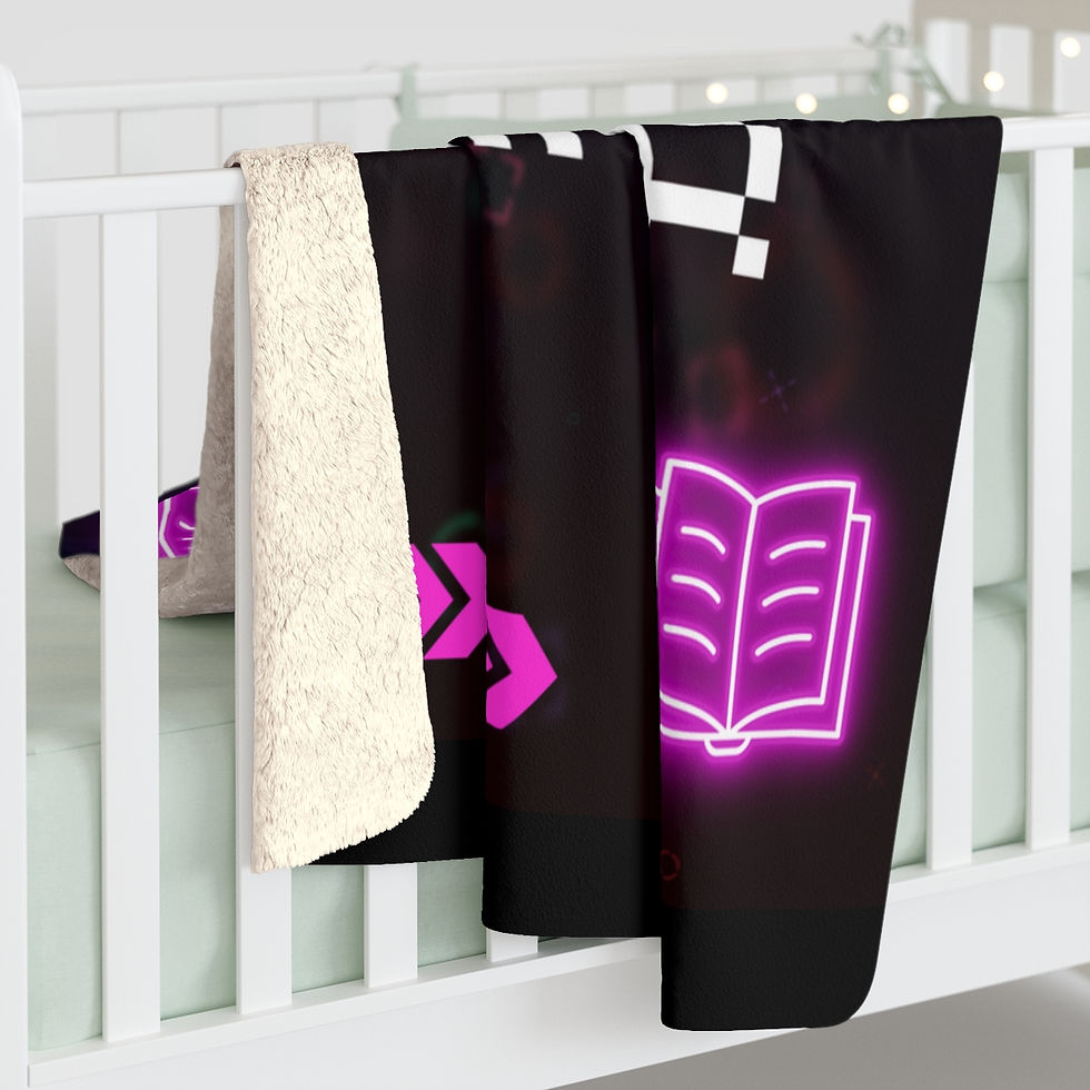 Thumbnail: Book Gamer, Pink Retro Design: High Quality Cozy Fleece Blanket