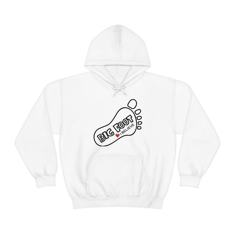 Thumbnail: Big Foot With Toes, "I Believe!": Unisex Heavy Blend™ Hooded Sweatshirt