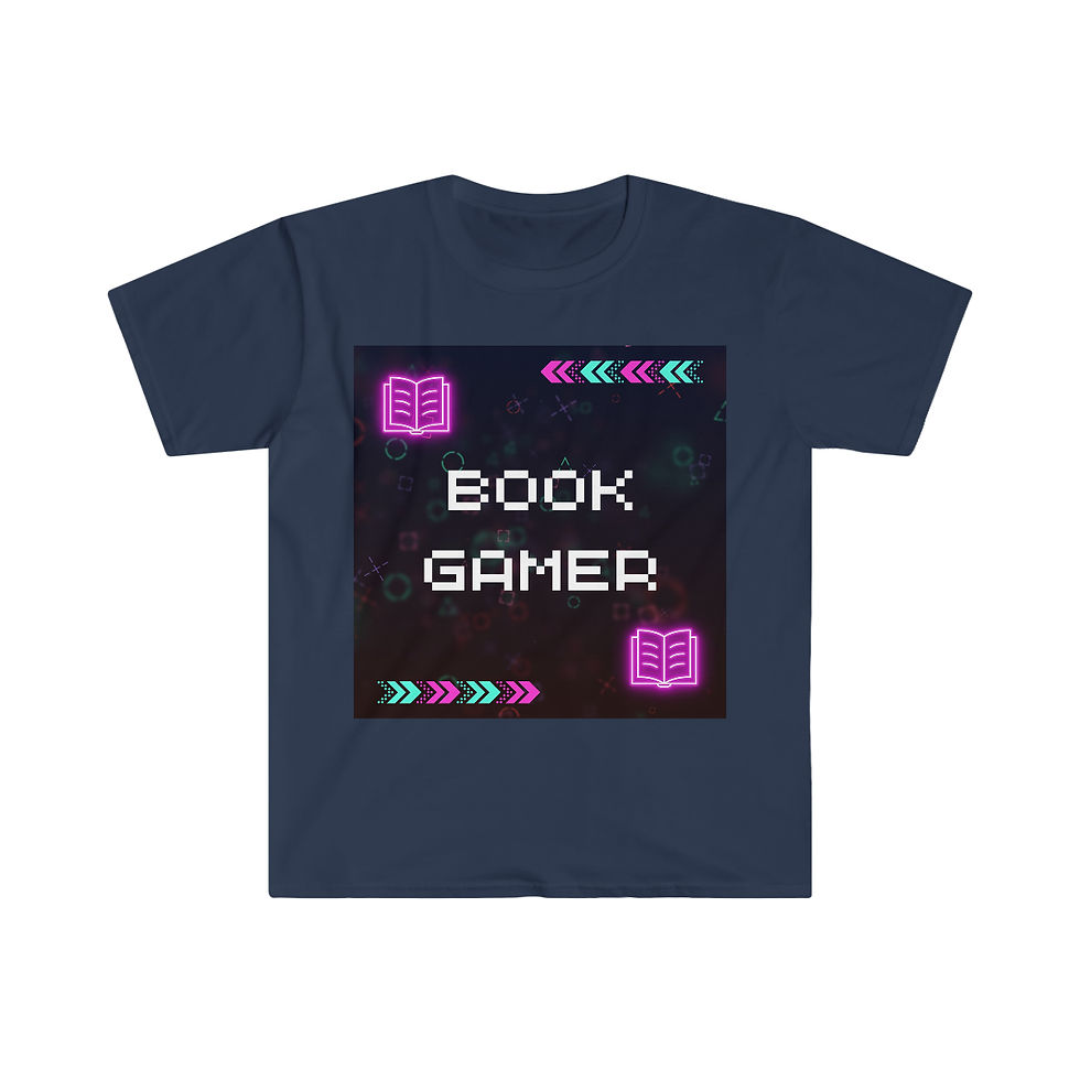 Thumbnail: Book Gamer, Pink Designs: Unisex Softstyle T-Shirt
