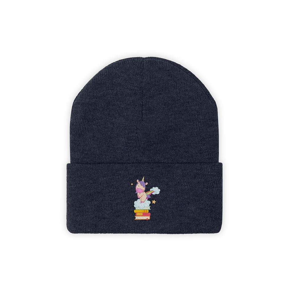 Thumbnail: Unitoot on a bookstack! Knit Beanie