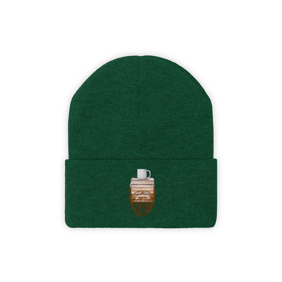 Thumbnail: Brown Beard Basket Knit Beanie
