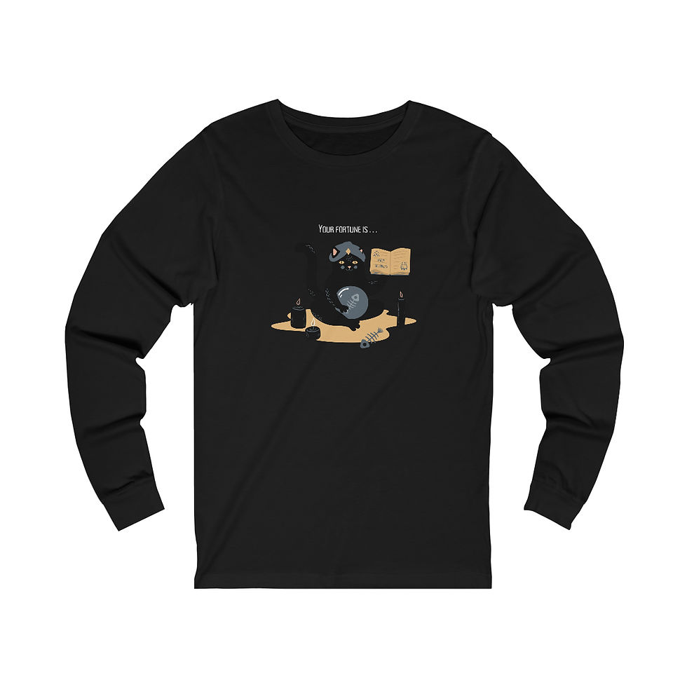 Thumbnail: Your Fortune is . . . Happy Halloween! Unisex long sleeve tee.