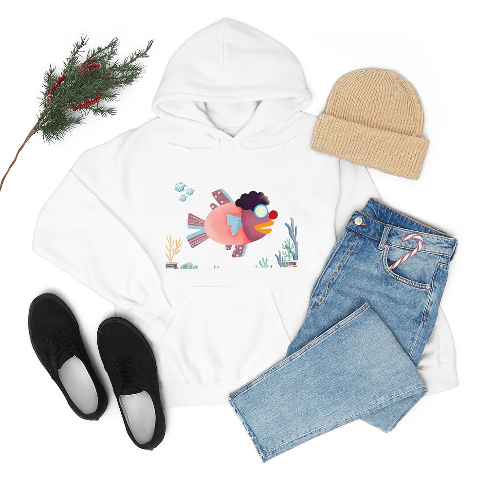 Thumbnail: Crazy Clown Fish #1: Unisex Heavy Blend™ Hooded Sweatshirt