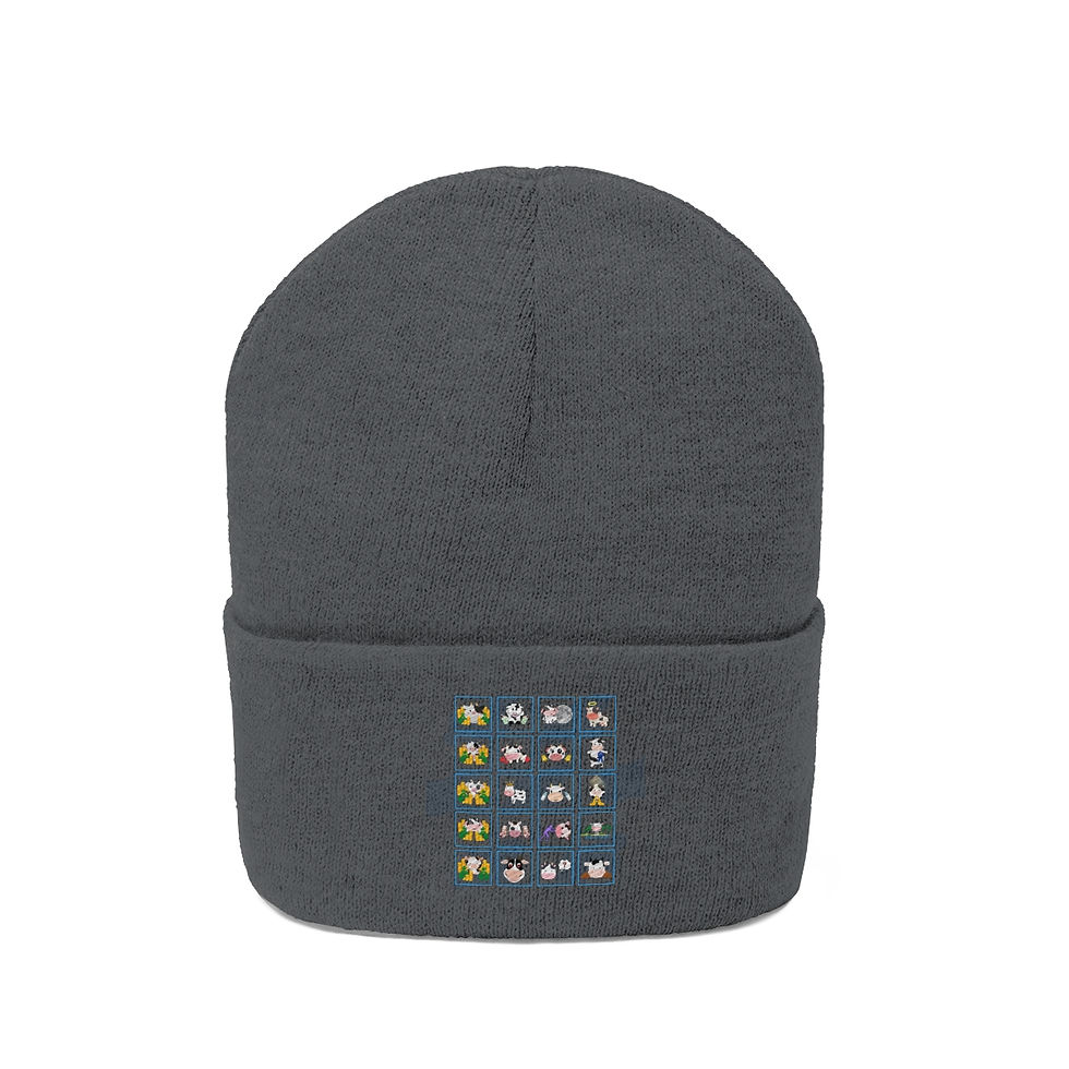 Thumbnail:  All cows: Knit Beanie