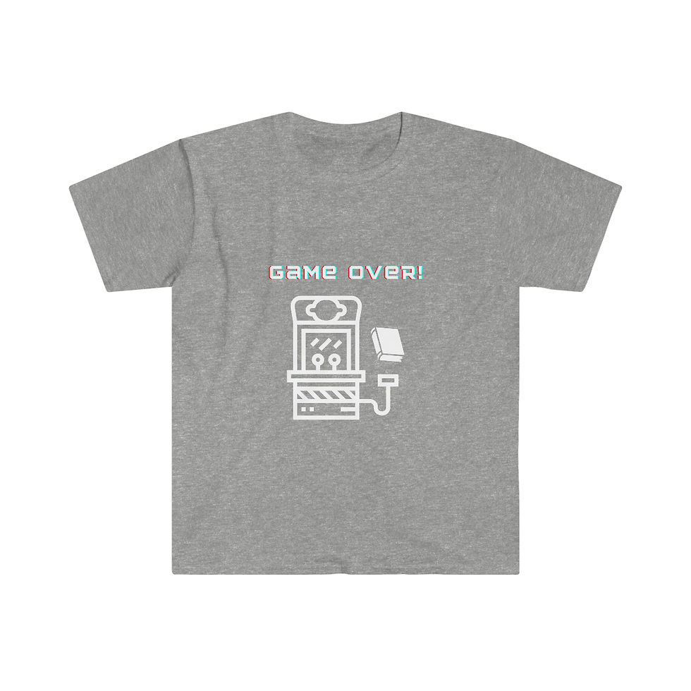Thumbnail: Game Over Black Gaming Machine: Unisex Softstyle T-Shirt